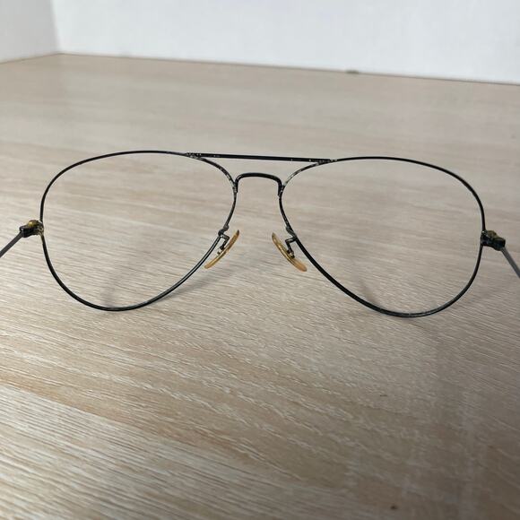 Vintage B&L Ray-Ban Aviator Black Metal Frames Only 58-14 - Picture 7 of 12